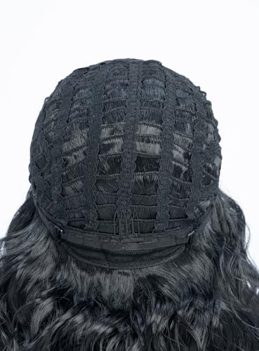 Perücke Schwarze Locken Lang für Frauen Lockige Perücke Schwarz Asiatisch Damen für Karneval Halloween Fasching Cosplay Kostüm Black Long Hair Wig Women (60cm) – Bild 6