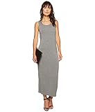 kensie Women's Subtle Slub Mixi Dress with Open Back, Heather ash M