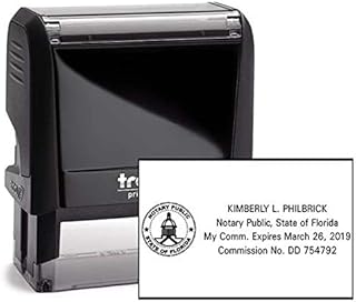 Florida Personalized Rectangular Self-Inking Notary Stamp | Official Custom State Notary Stamp | Official Seals | Meets State Government Requirements (Florida)