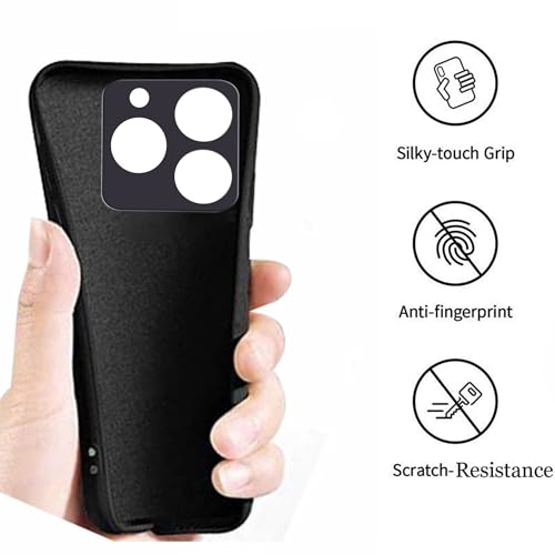 Image of A rtistque Liquid Silicone Back Cover Case for Infinix Smart 8 5G Shockproof TPU Soft Flexible with Camera Protection - Black