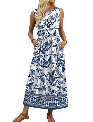 WIHOLL Summer Dresses for Women 2026 Maxi Dresses Long Flowy A Line Sleeveless Sundresses with Pockets - Image 4