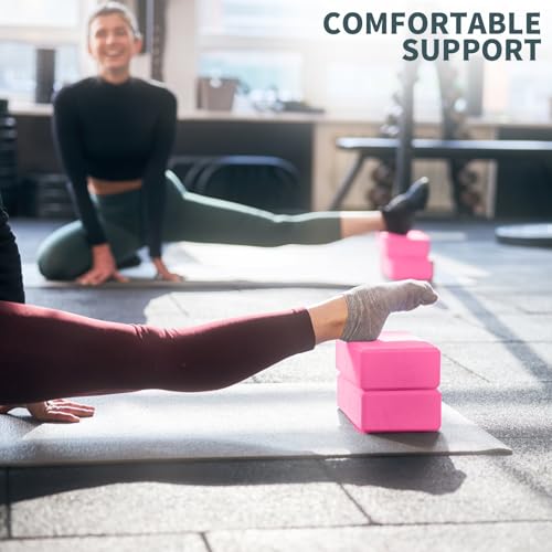 Image of Yoga Blocks 2 Pack, 9x6x3in Pilates Block, Non-Slip Foam Brick for Exercise