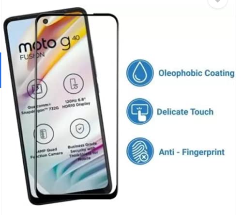 Image of Screen Protector for Motorola Moto G40 Fusion /Moto G60 (Black) Tempered Glass Edge-to-Edge 6D Screen Guard With Installation Kit