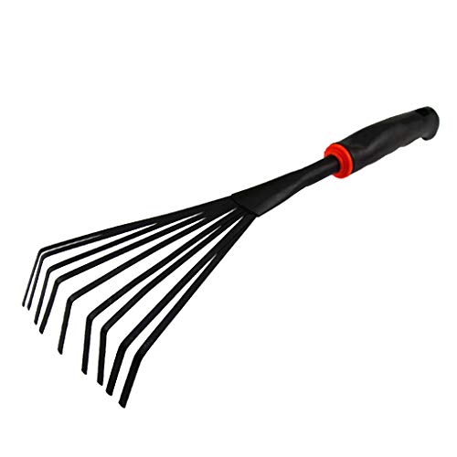 Homozy 41,5 cm Ancinho de metal Folhas de grama