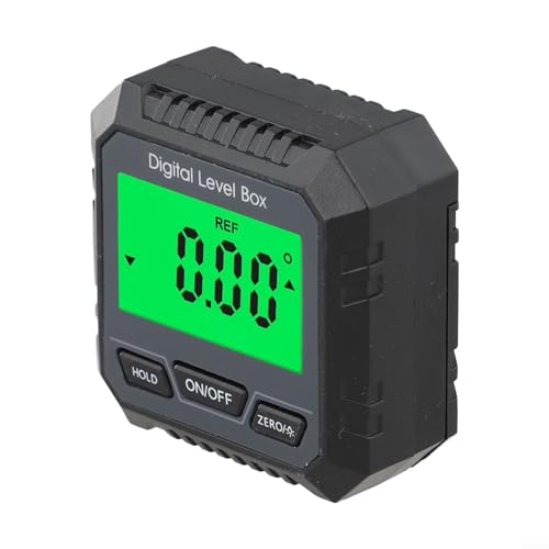 Yhenlovtt Goniómetro digital 3 en 1 regla de ángulo electrónico con pantalla LCD retroiluminada, transportador inclinómetro de aleación de aluminio para carpintería y Veh