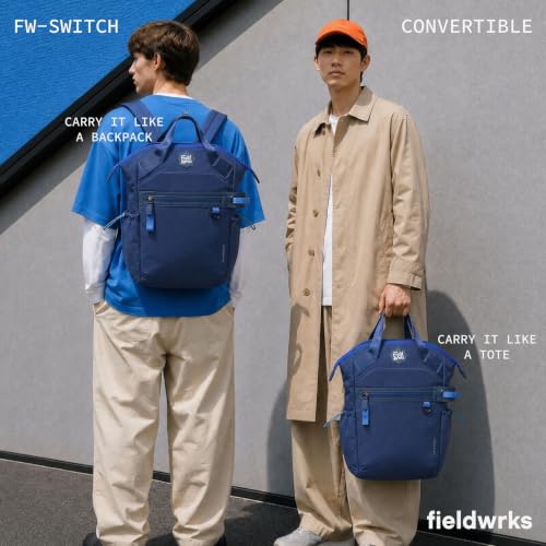 Image of Switch 26L Convertible Laptop Backpack 15.6 Inch | Water Resistant 2-In-1 Backpack Tote With Detachable Straps Snap Closure Lightweight Nylon Fabric Luggage Strap Men Women