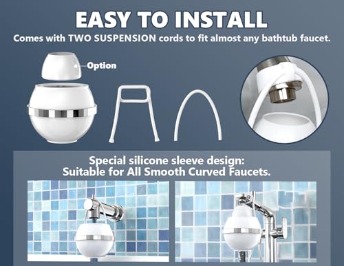 Image of Bath Water Filter for Tub Faucet with Overflow,2,500 Gallons of Filtration,Remove contaminants,Chlorineand Fluoride,Hard Water Softener,Enhances The Health of Skin,Hair,Nails(Premium Version)