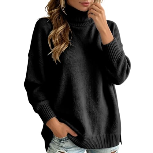 Turtleneck Sweaters For Women Long Sleeve Casual Knit Pullover Top 2026 - image 2