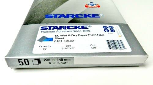 Matador Abrasive Wet or Dry Sandpaper 50 Sheet 180 Grit 5-1/2" x 9" Silicon Carbide Made in Germany
