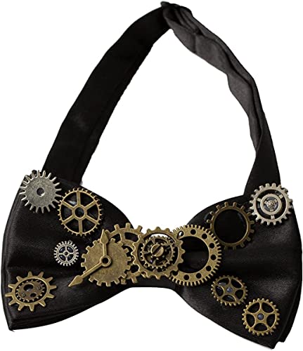 FXxswey Steampunk Gears Nœud papillon rétro Accessoire de costume, Noir , taille unique Cover