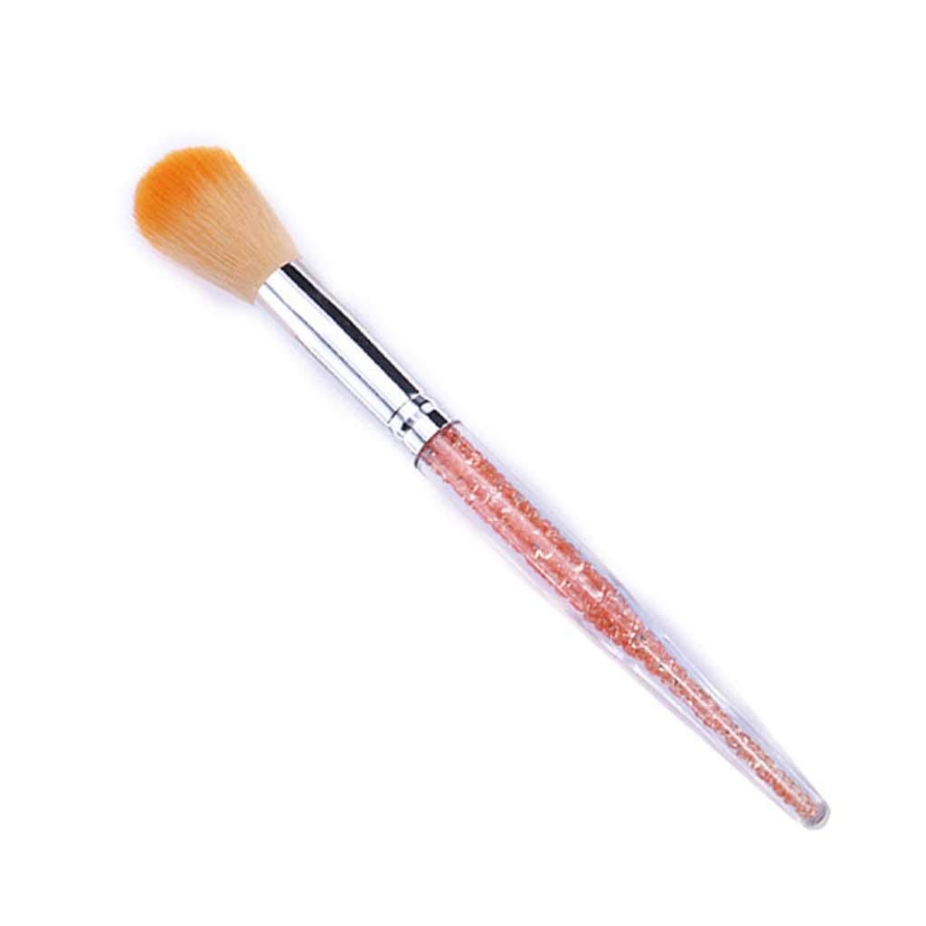 Pinceaux de Maquillage Accessoires de Soin des Ongles Nail Art Brosse Poussière Brosse Rouleau avec poignée Longue Creuse(Argento)