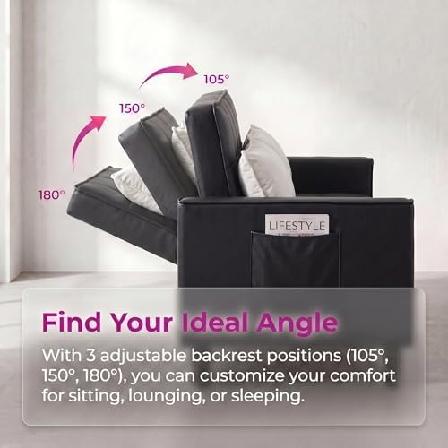 NicBex Leather Sleeper Sofa Bed