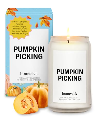 Homesick Scented Candles for Home (Pumpkin Picking) - 13.75 oz