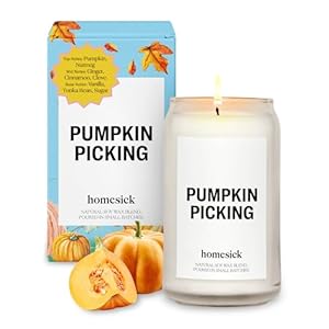 Homesick Scented Candles for Home (Pumpkin Picking) - 13.75 oz Natural Long-Lasting Soy Wax Blend Jar Candle Gifts for Women & Men, 60-80 Hours Burn Time - Notes of Pumpkin, Nutmeg & Ginger Homesick Scented Candles for Home Pumpkin Picking 1375 oz Natural Long Lasting Soy Wax Blend Jar Candle Gifts for Women Men 60 80 Hours Burn Time Notes of Pumpkin Nutmeg Ginger