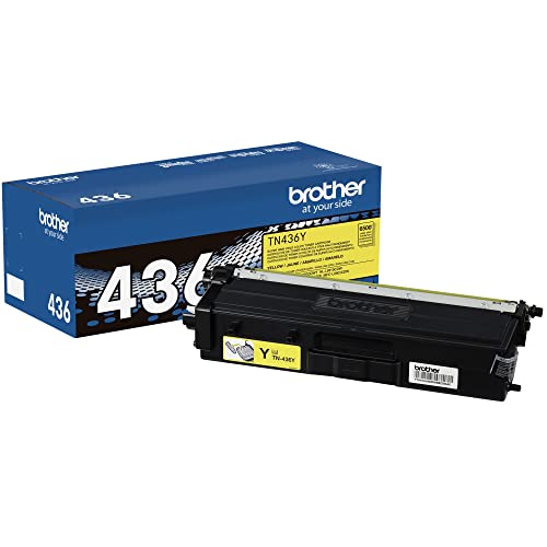 Brother Genuine Super High Yield Toner Cartridge, TN436Y, Replacement Yellow Toner, Page Yield Up To 6,500 Pages, Amazon Dash Replenishment Cartridge, TN436
