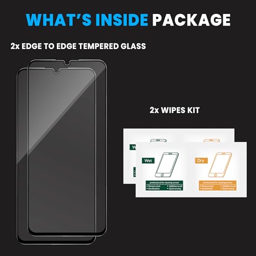 Image of ArmourPro Military Grade Gorilla Tempered Glass Compatible For Realme Narzo N61, C63, C61, C51, C53, Narzo N63 and N53 (6.74 Inch) With Installation Kit | Edge To Edge Coverage | Black, Pack of 2