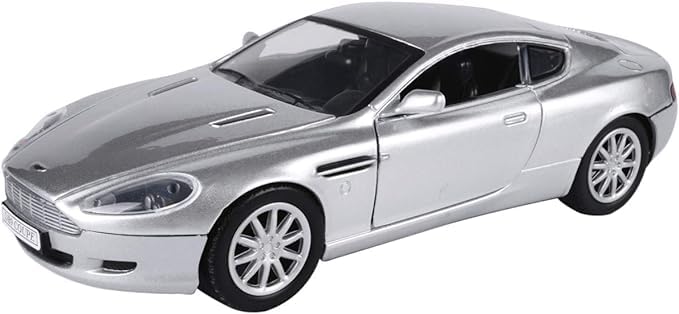 Modelo a escala 1:24 DB9 Coupe plateado Motormax miniatura 2