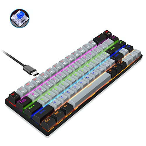 Clavier mécanique 68 touches rétroéclairé USB pour jouer sans latence sur PC