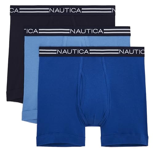 Nautica Men's Classic Cotton Boxer Brief Multi Pack