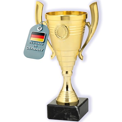Larius Pokal (22cm, 415g) – Edle, universelle Trophäe mit Marmorsockel – Personalisierbar –...