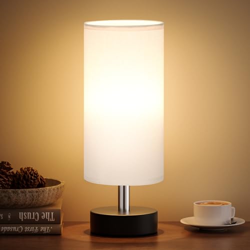 Kakanuo Lampada da Comodino con Paralume in Lino