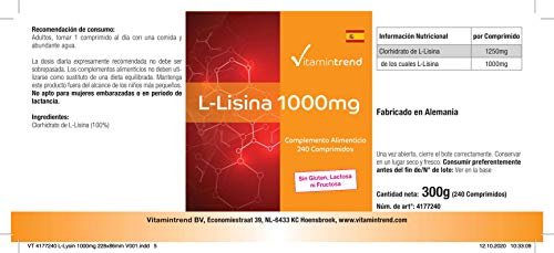 L-lysine 1000mg Tablets -veganistisch - Image 6