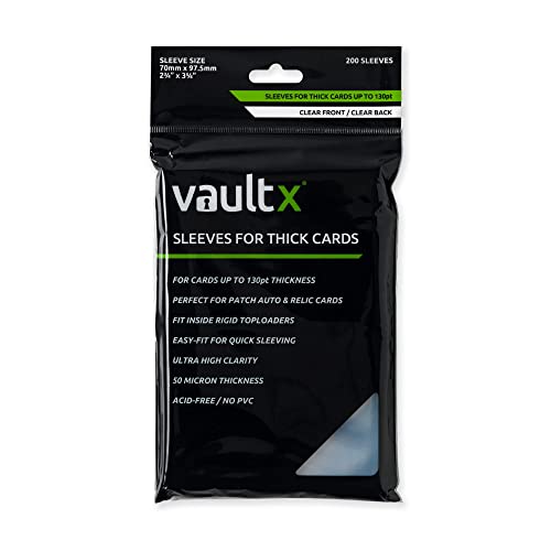 Vault X Soft Penny Sleeves for Thicker Cards up to 130pt (200 Pack) for Standard Trading Cards TCG Clear
