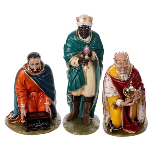 Holyart Three Kings statue 160 cm Lando Landi fiberglass nativity with crystal eyes FOR OUTDOOR