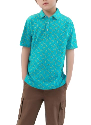 SELINK Golf Shirts for Boys Short Sleeve Dry Fit Moisture Wicking Polo Shirt Performance Sport Active Shirt