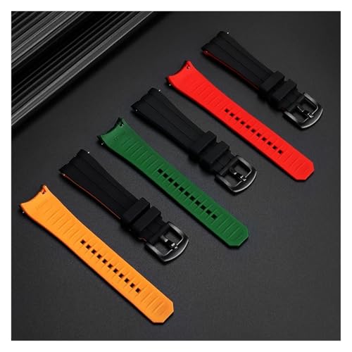 Bracelet montre silicone 20mm bicolore haute résistance pour boîtier Casio Edifice