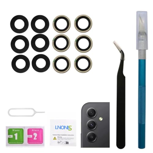 LNONLS 2 Pack A54 Back Rear Camera Glass Lens Replacement for Samsung Galaxy A54 5G SM-A546B with Adhesive Preinstalled and Repair Toolkit