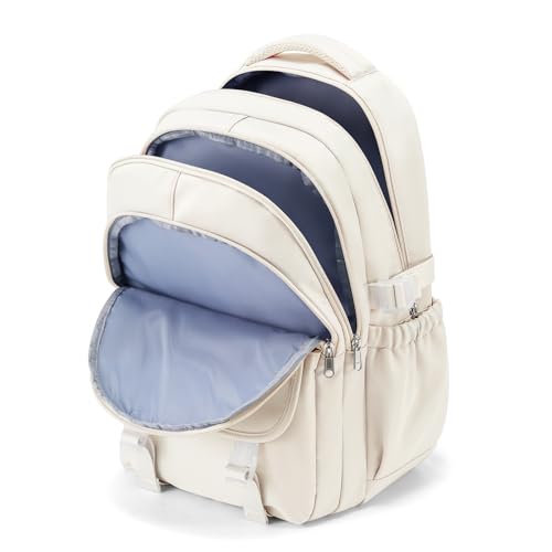 Best Waterproof Backpacks for College: Durable, Stylish, and Tech-Friendly Choices 5 Waterproof Aesthetic Backpack For School, Cute High School Bookbag For Teen Girls Boys, Lightweight Casual Daypack Backpack For Women Men, College Backpack With Lots Of Pockets(Beige)