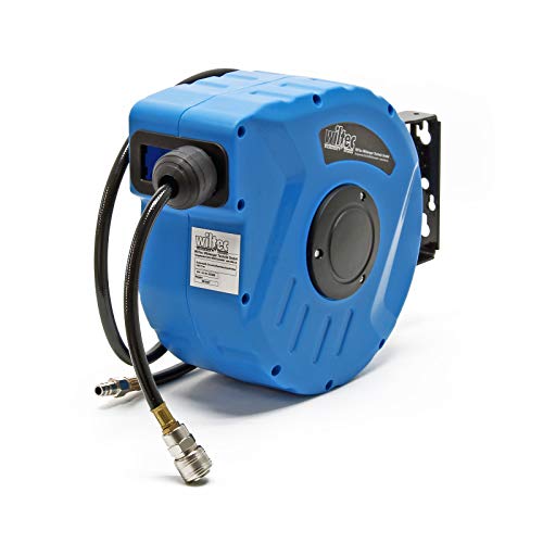 WilTec Enrouleur Automatique Tuyau à air comprimé 10m+1m Support Mural pivotable 180° Dévidoir pneumatique