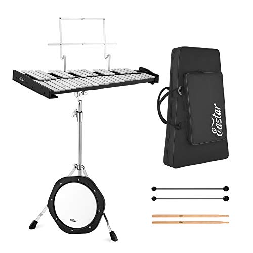 Photo 1 of Eastar Professional 32 Note Glockenspiel Xylophone Bell Kit Percussion Kit for Adult with 8 Inch Drum Practice Pad