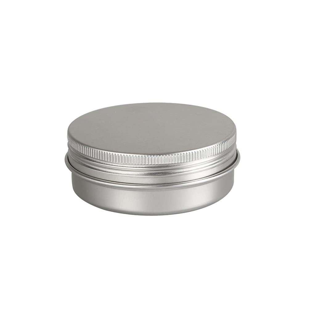 ZEOABSY 10 Piezas Tarros de Aluminio con Tapa Rosca 60ml, Plata Tarros de Aluminio Vacíos Redondo para Contenedor De Cosméticos Cremas Caja de almacenaje con 5 Espátula y 1 Etiqueta — view 3