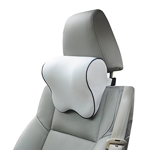 Dreamer Car Neck Pillow for Car, Memory Foam Car Pillow for Cervical Support and Neck Pain Relief with Two Adjustable Straps,Gray