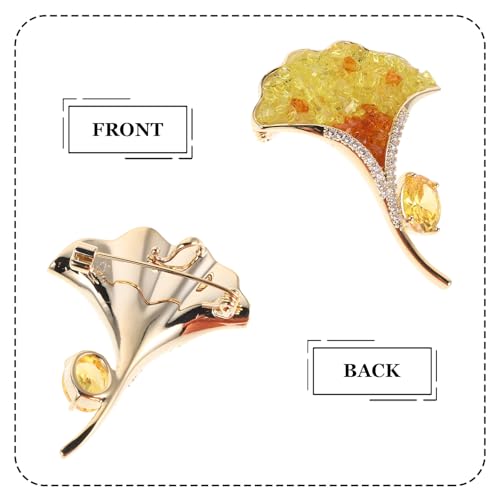 Broche de ginkgo ideal para regalo de mujer con caja de joyería 7