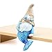 Leekung Mermaid Garden gnome Statue Outdoor Decor,Mermaid gnome Figurine for Outside Indoor Patio Lawn Yard Porch Shelf Bookshelf Edge Table windowsill Decoration,Beach Ocean Sculpture