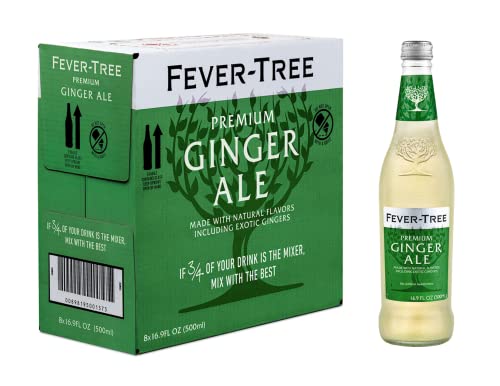 Fever Tree Ginger Ale - Premium Quality Mixer - Refreshing Beverage For Cocktails & Mocktails. Naturally Sourced Ingredients, No Artificial Sweeteners Or Colors - 500 Ml Bottles - Pack Of 8 #TOP13
