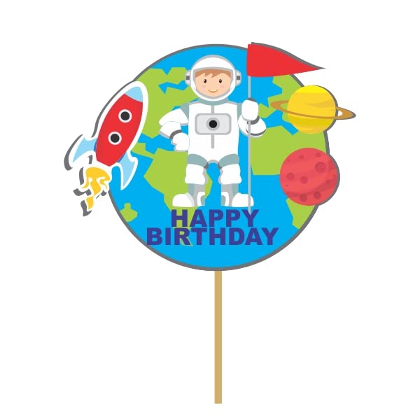 Pretty Ur Party Space theme Cake Topper, Cake Toppers for Kids, Girls, Toddlers, Boys, Cake Decoration Item, Cake Accessories (Space)