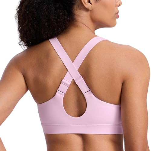 Image of CRZ YOGA Butterbreeze Cross Back Sports Bras | Medium Support, Removable Pads, Training, Fast Dry, Scoop Neck, Cut-Out, Adjustable Wide Straps, for Women