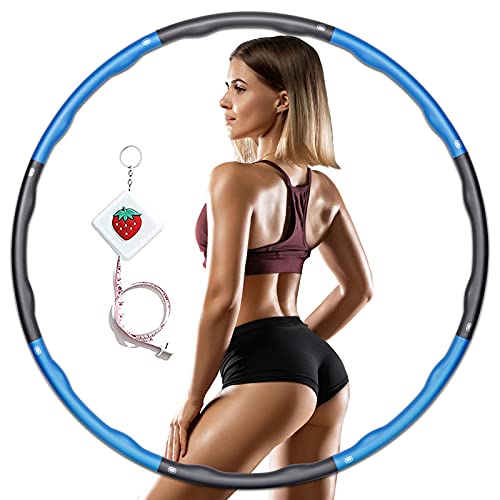 KOVEBBLE Cerceau de fitness Hoop - Taille réglable - Pour pneus adultes et enfants - Rembourré - 8 sections ondulées - Amovible pour perdre du poids - Entraînement de gym Cover