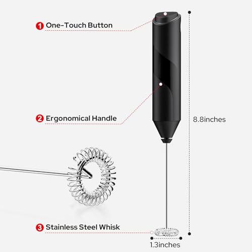 COSTAR Milk Frother for Coffee with Stand, Battery-Operated Electric Milk and Coffee Blender, Mini Handheld Coffee Mixer,Portable Foam Maker for Coffee, Cappuccino, Egg Beaters,... - Image 6