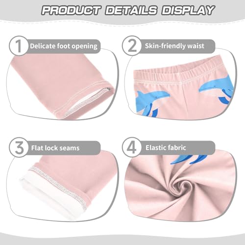Whale Cartoon Pink Girls Casual Leggings for Kids Printed Long Pant Bottoms Stretch and Soft3