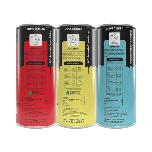 Image of CocoHigh Chocolate Milk 2.4L (12 x 200ml) | Combo of Swiss, Caffe Mocha & Dark Chocolate Milkshake Made with Real Cocoa | Preservatives Free Ready to Drink Milkshake