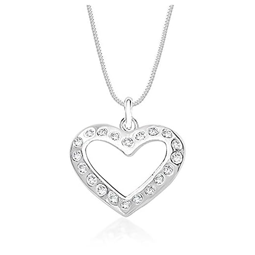 Taraash White CZ Stones Heart 925 Sterling Silver Pendant for Women Combo PD 63