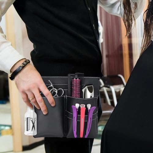 Noverlife Scissor Bag, Barber PU Leather Waist Pouch, Professional Hairdressing Shears Comb Holster with Waist Belt, Hairstylist Salon Spa Case for hairdressers 4 Noverlife Scissor Bag, Barber PU Leather Waist Pouch, Professional Hairdressing Shears Comb Holster with Waist Belt, Hairstylist Salon Spa Case for hairdressers - Image 4