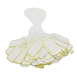 500pcs New Label Price Tags for String Tie Watch Jewelry Display Merchandise Ticket Tag 24*14mm (Gold)