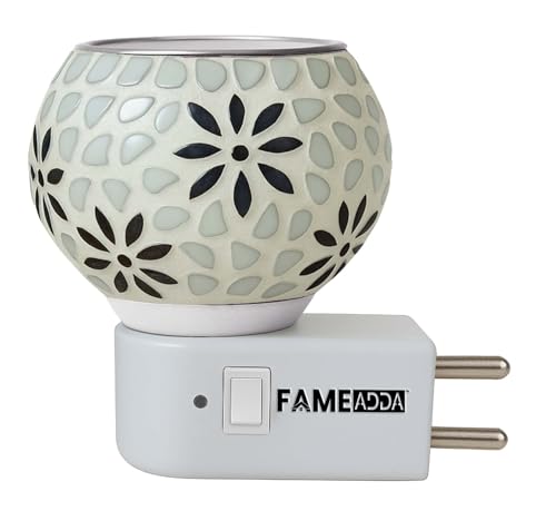 Image of Glass Kapoor Dani Electrical Camphor for Home /Camphor Diffuser Burner for Puja Essentials /Electric Kapoor Dani Night Lamp /Karpuram Machine with On /Off Switch for Heating
