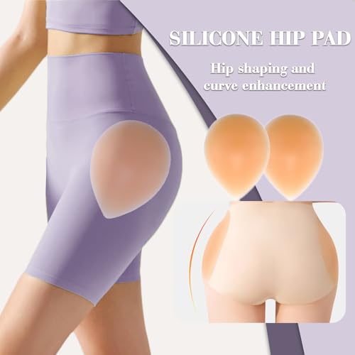 Silicone Hip Pads Adhesive for Women - Reusable Butt Lift Enhancer Pads, Sticky Buttocks Enhancer, Beige(2 Pieces)2